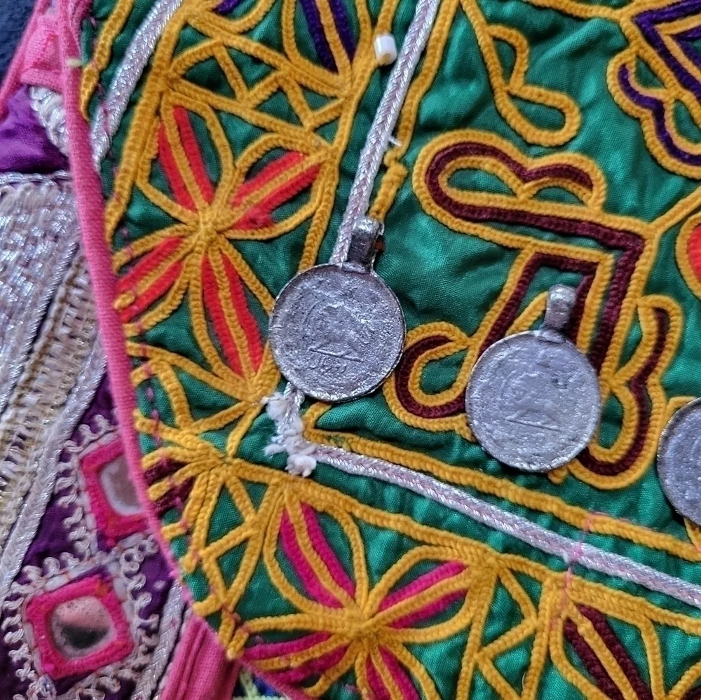 Colorful boho envelope purse bag pom pom embroidery